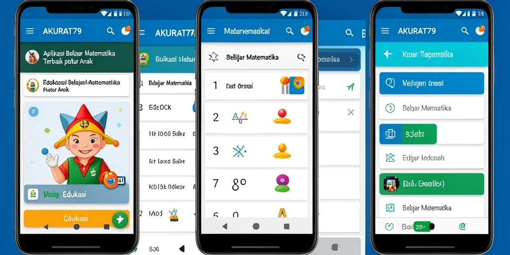 Antarmuka pengguna AKURAT79 yang ramah dan interaktif untuk belajar matematika.