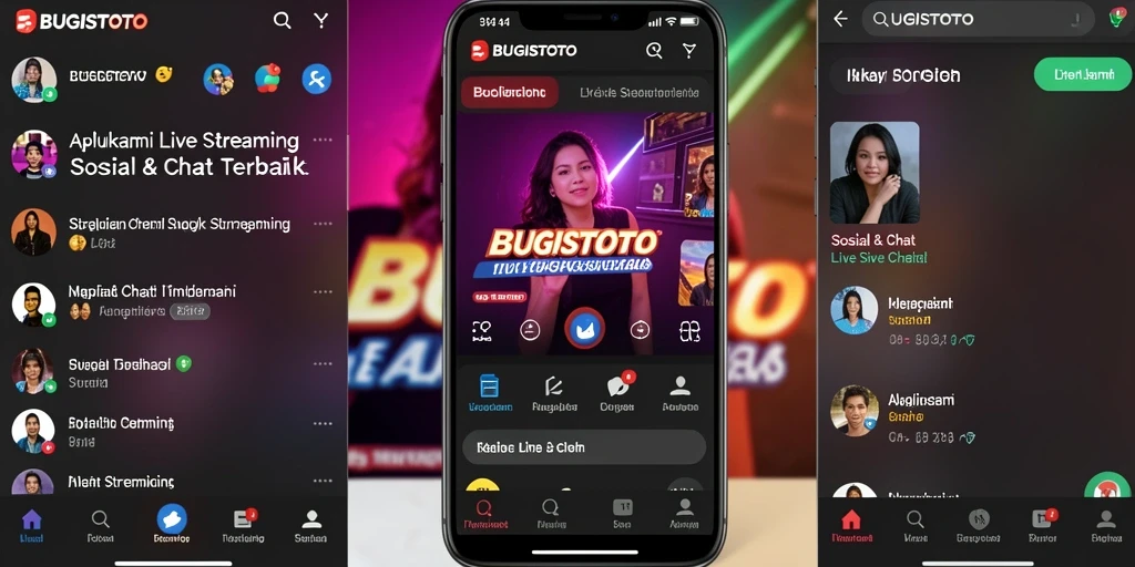 Tampilan antarmuka BUGISTOTO dengan fungsi Live Streaming yang interaktif.