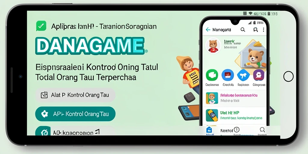 Antarmuka aplikasi Kontrol Orang Tua yang sederhana dan informatif.