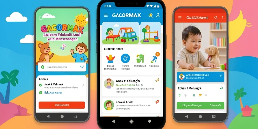 Screenshot utama GACORMAX menampilkan antarmuka belajar interaktif yang ceria.