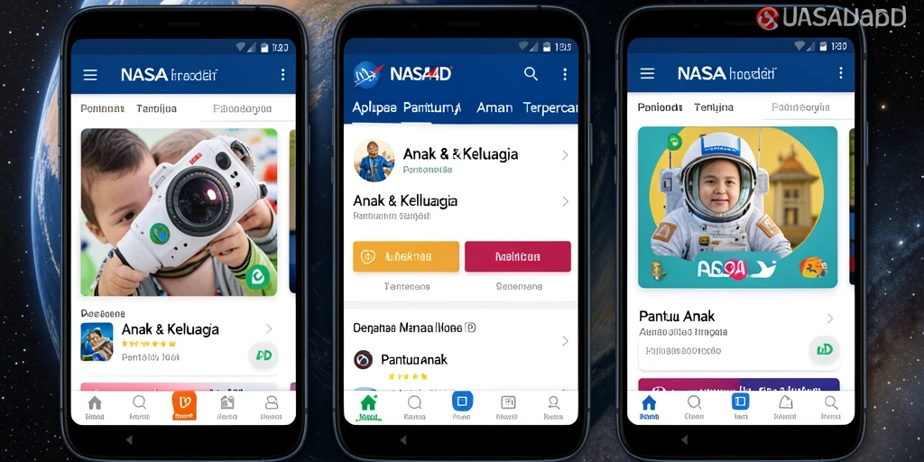 Antarmuka pengguna NASA4D yang intuitif dan menarik untuk Pantau Anak.