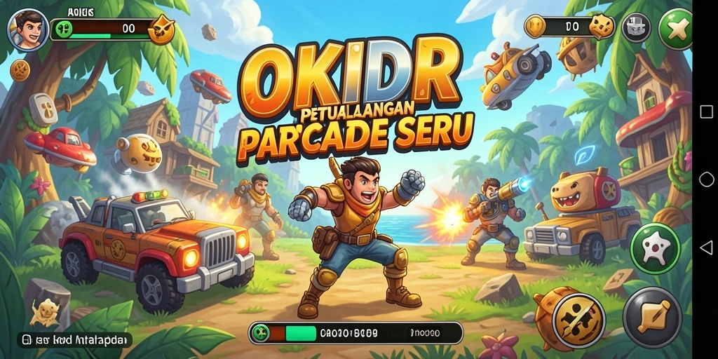 Antarmuka permainan <strong>OKIDR</strong> yang penuh warna dan menarik.