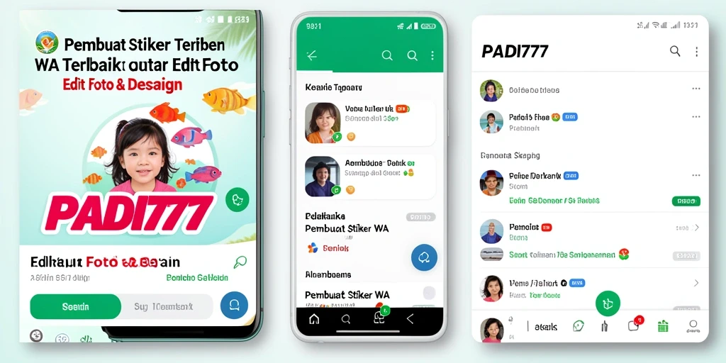 Tampilan antarmuka PADI777 yang menarik untuk Pembuat Stiker WA.
