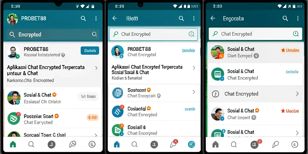 Screenshot antarmuka utama PROBET88 yang menunjukkan fitur Chat Encrypted.