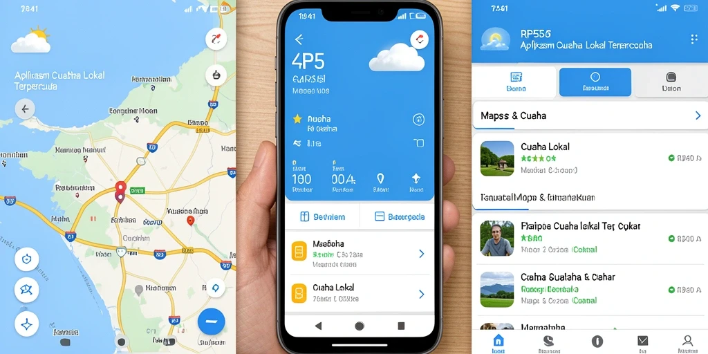Antarmuka pengguna RP55 yang informatif dan mudah digunakan untuk cuaca lokal.