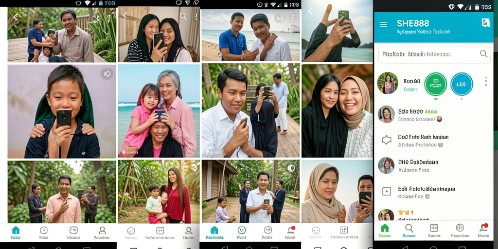 Tampilan antarmuka SHE888 dengan berbagai pilihan kolase foto yang menarik.