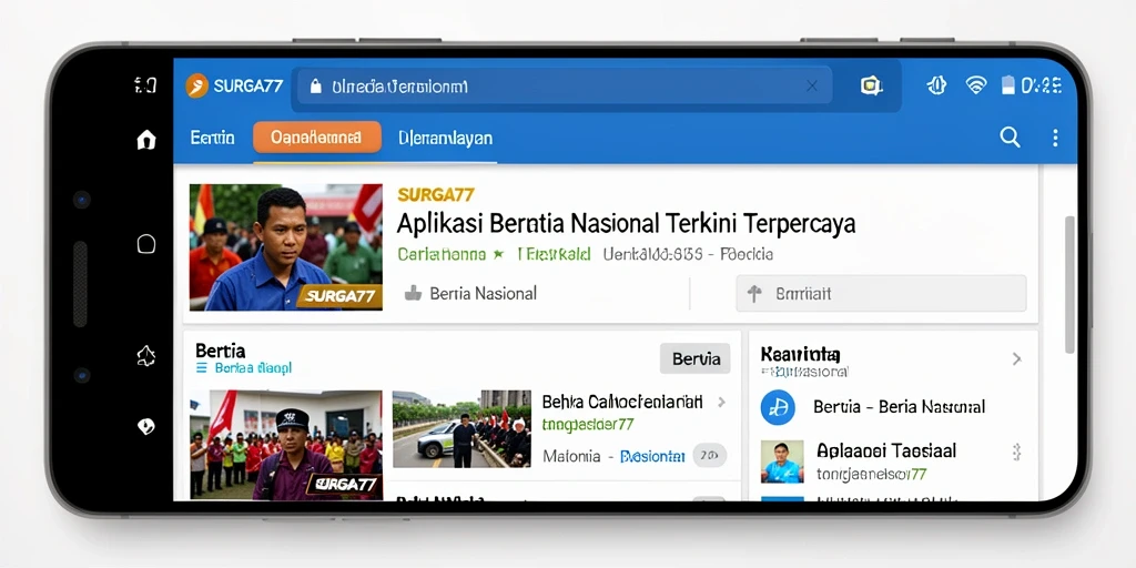 Antarmuka aplikasi SURGA77 yang sederhana dan informatif.