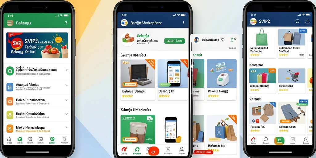 Antarmuka SVIP2 menampilkan berbagai kategori produk dan penawaran menarik.