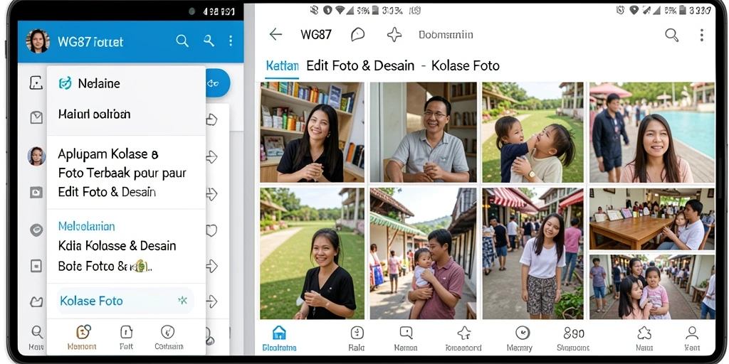 Tampilan antarmuka aplikasi Kolase Foto WG87 yang user-friendly.